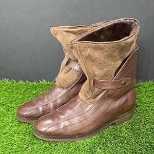 Pino Giardini By Salgo Brown Leather and Suede Shearling Boots. Size 10/US 9.